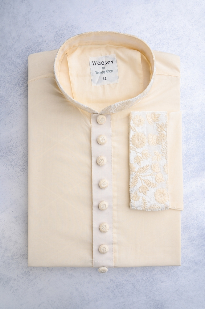 Soft Ivory Handcrafted Panjabi